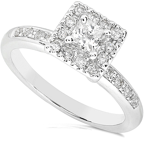 Princess Cut Diamond Engagement Ring in 14K